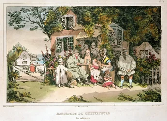 Maison de paysans par Monnier, début du 19e siècle