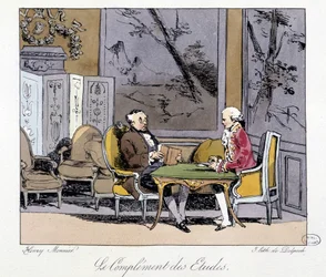 Le complément des études : deux hommes discutant dans un salon - dans « Jadis et aujourd
