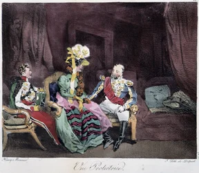 Une protectrice - dans « Esquisses parisiennes » par Henri Monnier, éd. Delpech, Paris