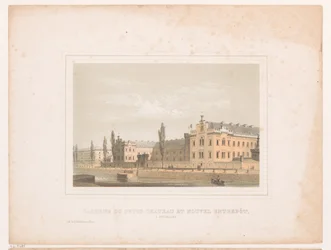 Vue des casernes du Petit Château et du nouveau magasin à Bruxelles
