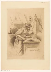 Imprimeur dans son atelier