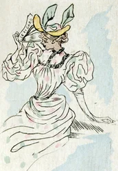 Une femme tenant un journal