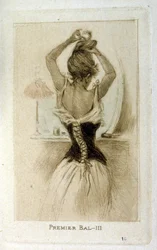 Une femme se préparant pour un bal