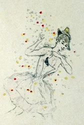 Une femme avec des confettis