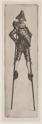 Polichinelle sur des échasses, vers 1888