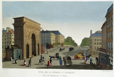 Vue de la Porte St Martin - dans Vues de Paris par Courvoisier