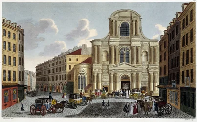 Église Saint-Gervais, vers 1820 - dans « Vues de Paris » par Courvoisier