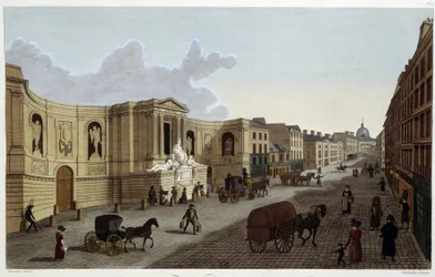 Fontaine de la rue de Grenelle, vers 1820 dans « Vues de Paris » par Courvoisier 1827