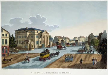 La barrière Saint-Denis, vers 1827 - dans "Vues de Paris" par Courvoisier