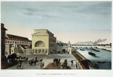 La barrière de Passy, vers 1820 dans « Vues de Paris » par Courvoisier