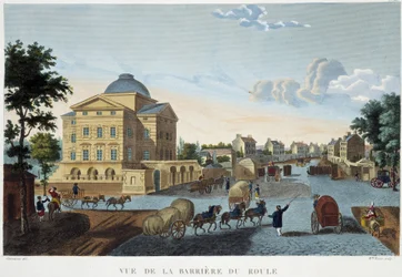 La barrière du Roule, vers 1820 - dans Vues de Paris par Courvoisier