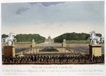 Place Louis XV (de la Concorde), vers 1820 dans "Vues de Paris" par Courvoisier 1827