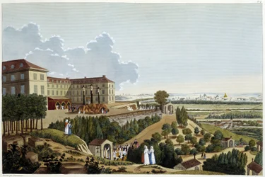 Vue du Calvaire, pendant les fêtes de la Sainte Croix, à Suresnes