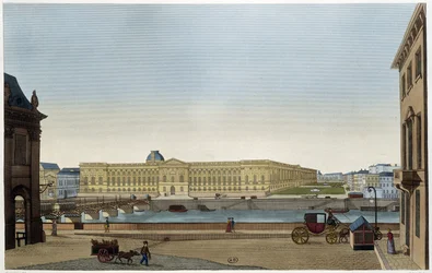 Vue du Louvre et du Pont des Arts de la rive gauche - dans Vues de Paris par Courvoisier