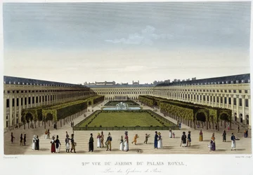 Vue du jardin du Palais Royal - dans "Vues de Paris" par Courvoisier