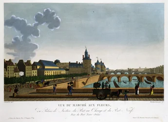 Vue du marché aux fleurs, pont de l