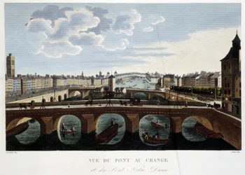 Vue du pont au change - dans Vues de Paris par Courvoisier