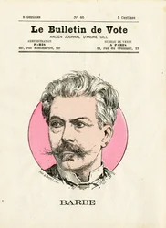 Bulletin 2e série, Satirique en couleurs : Barbe - Illustration par Henri Demare (1846-1888)