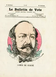 Bulletin 2e série, Satirique en couleurs : De Juigné Comte - Illustration par Henri Demare (1846-1888)