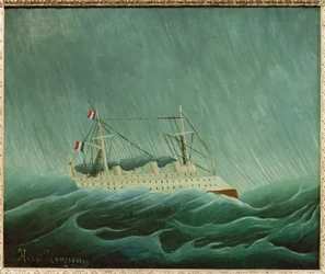 Le navire dans la tempete (painting on canvas)