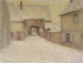 Neige, le vieux village, Gerberoy, 1902