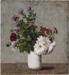 Nature morte florale : chrysanthèmes d