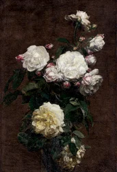 Roses Blanches. Peinture de Henri Fantin-Latour (Fantin Latour