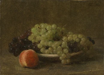 Nature morte aux raisins et à une pêche