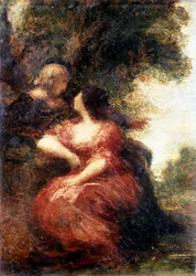 Troubadour et sa dame. Peinture de Henri Fantin-Latour (Henri Fantin Latour