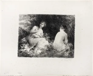 Femmes se baignant, deuxième plaque moyenne
