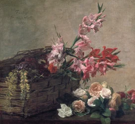Glaïeuls et Roses