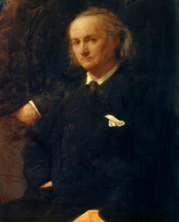 Portrait de Charles Baudelaire - détail de : « Hommage à Eugène Delacroix » Peinture par Henri Fantin-Latour (Fantin-Latour)