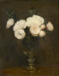 Nature morte : Roses de Malmaison, 1872