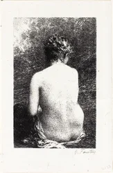 Étude de femme assise, vue de dos