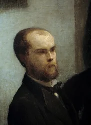 Un coin de table (détail). Portrait du poète Paul Verlaine