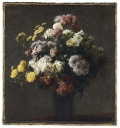Vase avec chrysanthèmes