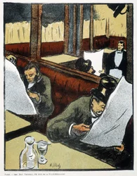 Au café - dessin