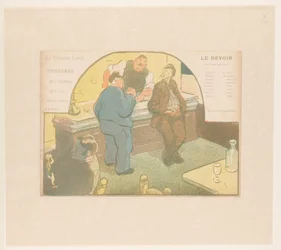 Quatre hommes dans un bistro