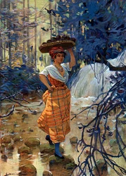 Portrait de jeune femme créole des Antilles françaises