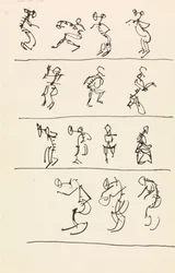Quatre registres de quatorze figures dansantes