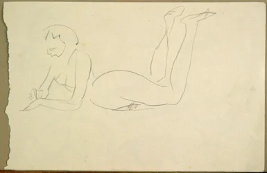 Fille Nue Allongée sur le Sol