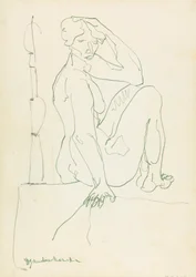 Figure féminine assise