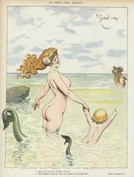 Illustration pour Le Rire (lithographie en couleur)