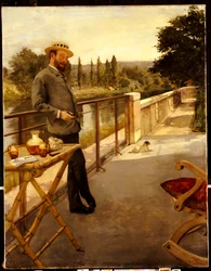 Un homme élégant sur une terrasse, 1885