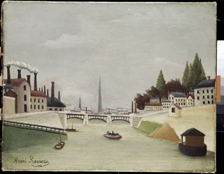 Vue du pont de Grenelle et du Trocadéro à Paris