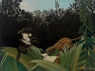 Éclaireurs attaqués par un tigre, 1904