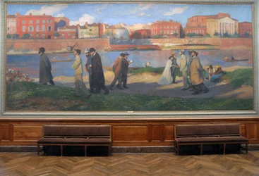 Berges de la Garonne, les rêveurs, Toulouse , vers 1906 (fresque)