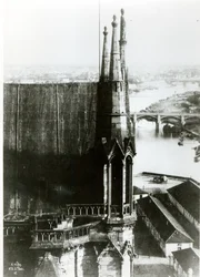 Vue de la cathédrale Notre-Dame de Paris et de la Seine, vers 1853