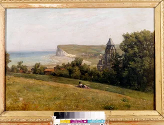 Vue prise du Tréport. Peinture de Constant Dutilleux (1807-1865). 1865. Dim. 0,38 x 0,55 m. Douai, Musée de la Chartreuse