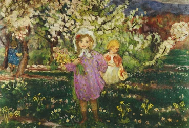 Les Enfants un Verger en Fleurs, 1914